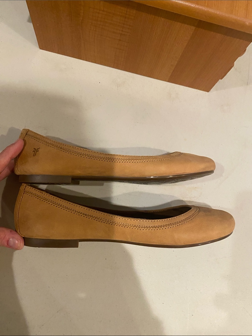 Frye Tan Leather Ballet Flats - Picture 11 of 13